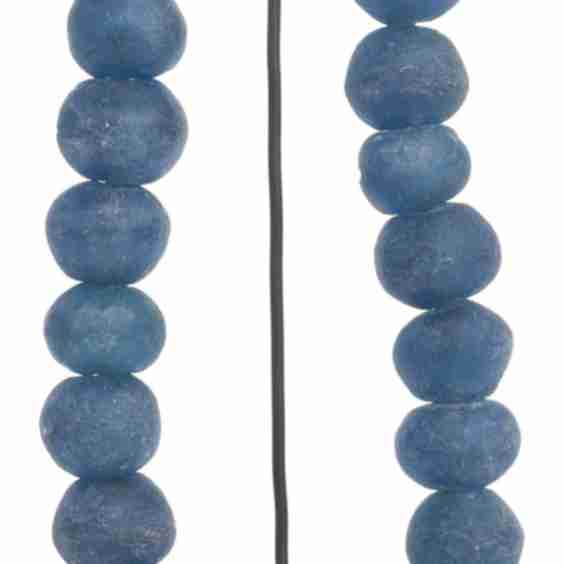 17" Ghanaian Glass Beads w/ Stand, Blue