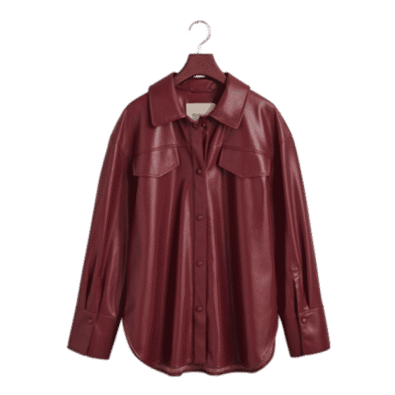 Faux Leather Overshirt