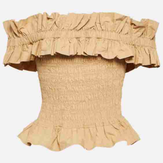 Off-Shoulder Cotton Poplin Top