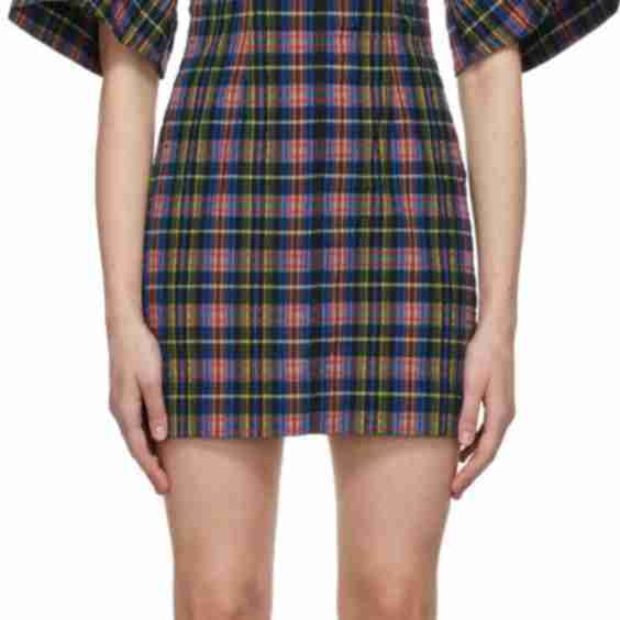 Multicolor Check Mini Dress