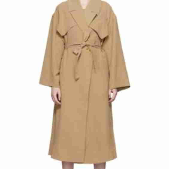 Beige Twill Trench Coat