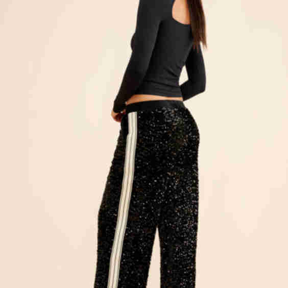 Velvet Sequin Track Pants