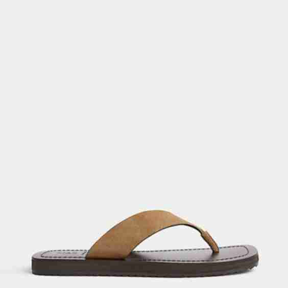 Suede Flat Square Toe Sandals