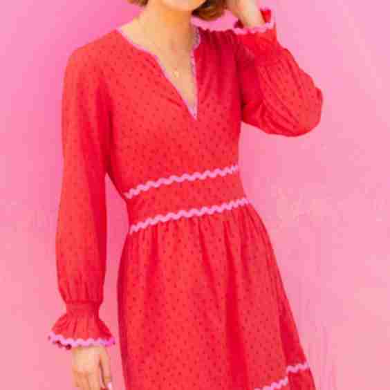 Short Purdie Organic Cotton Ric Rac Dobby Dress