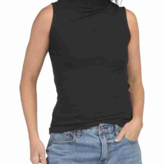 Mock Neck Ribbed Tank Top