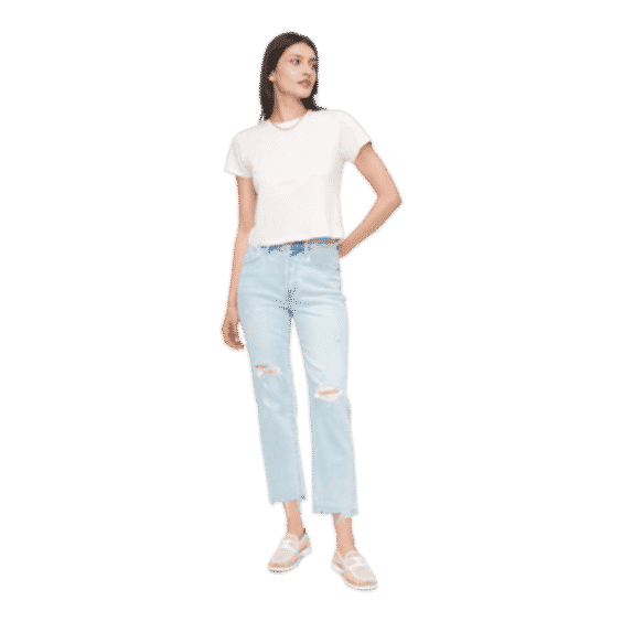 Charlie High Rise Classic Straight Ankle Jeans