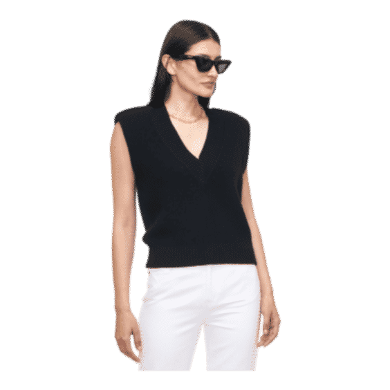 Bella Sleeveless Shoulder Pad Sweater Vest
