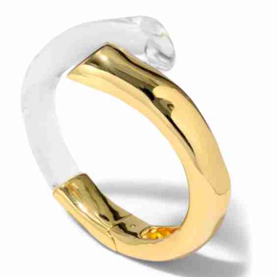14K Gold Plated Lucite Hinge Bracelet