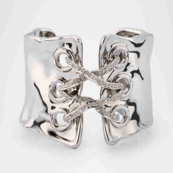 Solanales Crystal Lace Up Cuff Bracelet