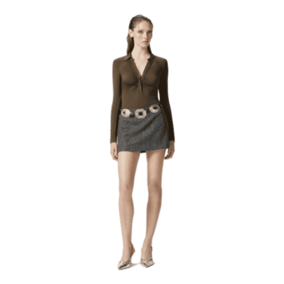 Flared Tweed Mini Skirt