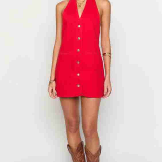 Corbin Denim Halter Neck Mini Dress