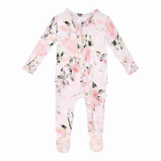 Vintage Footie Ruffled Zippered One Piece