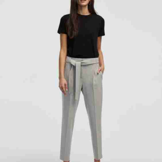 Tapered-Leg High-Rise Pant With Sash