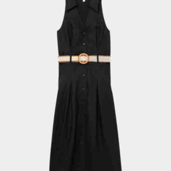 Annie Linen Belted Sleeveless Midi Dress