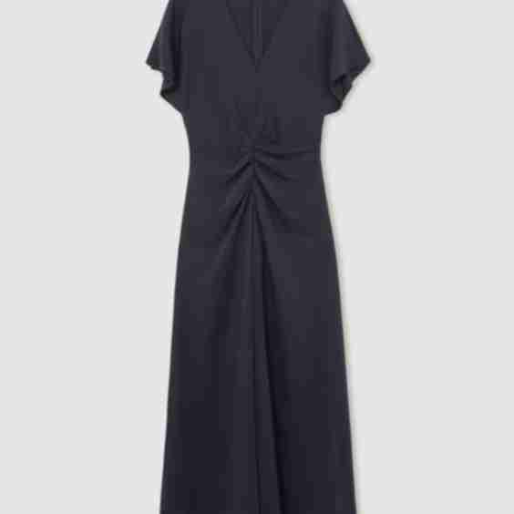Rowe Ruched-Front Midi Dress