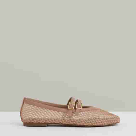 Elspeth Mesh Double-Strap Ballet Flats