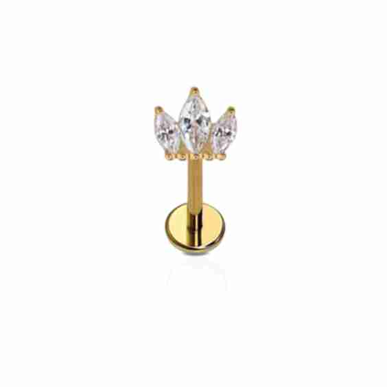 Zirconia Crown Flat Back Stud
