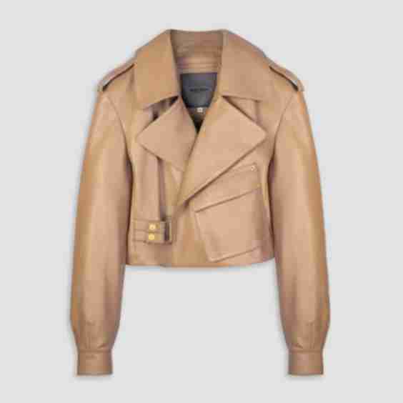 Cropped Blouson Leather Jacket