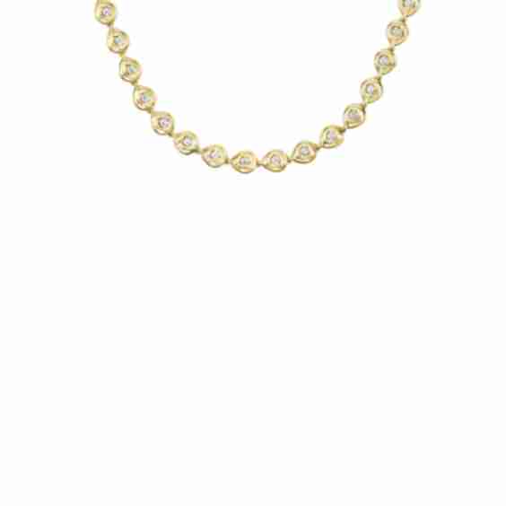 Reverie 14 K Yellow Gold Diamond Tennis Necklace