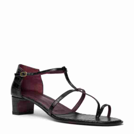 Devi Sandal Black Croc