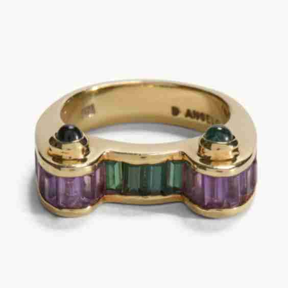 23carat Vintage Amethyst Tourmaline Ring By D Angelo