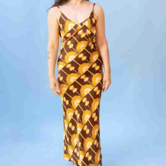 Ginkgo Leaf Slip Dress