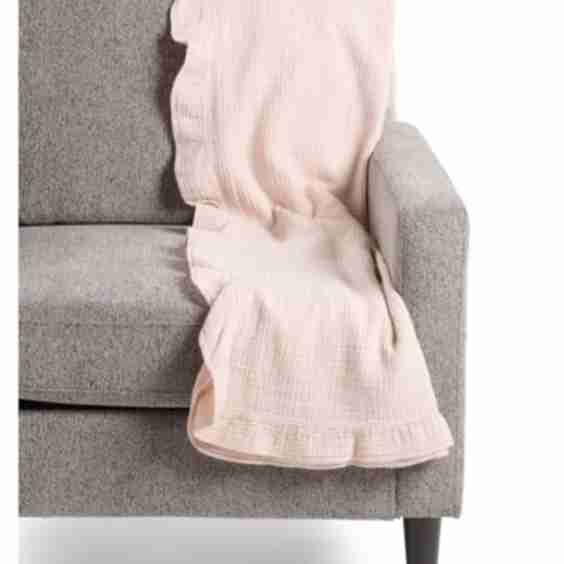 Ruffle Trim Throw Blanket