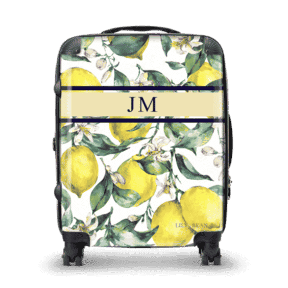 Personalised Zesty Luggage With Navy Stripe