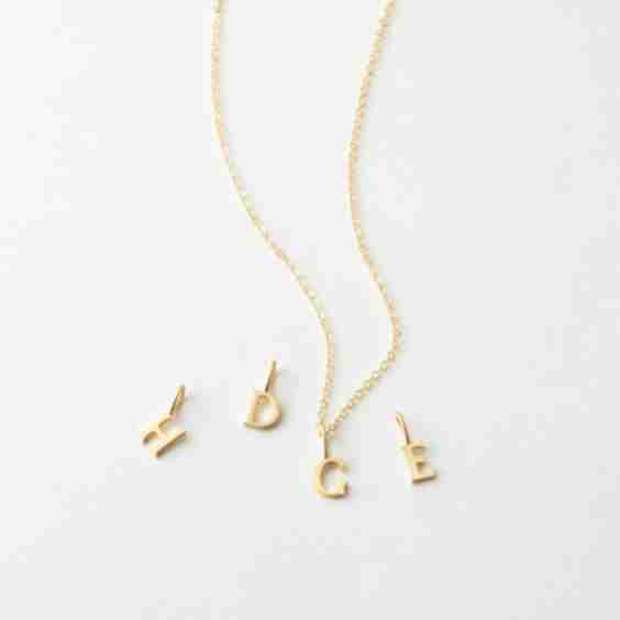 Dainty Serif Initial Necklace
