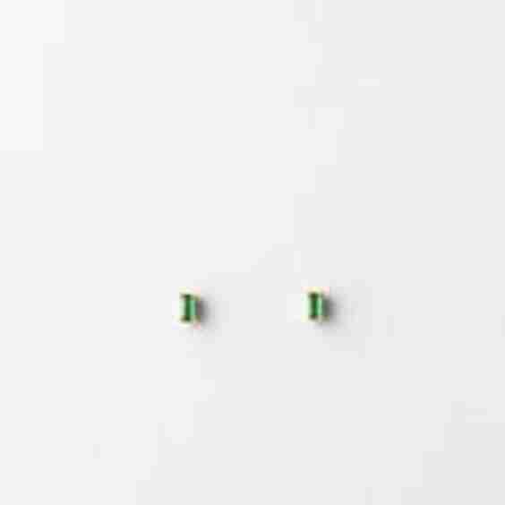 Emerald Baguette Studs