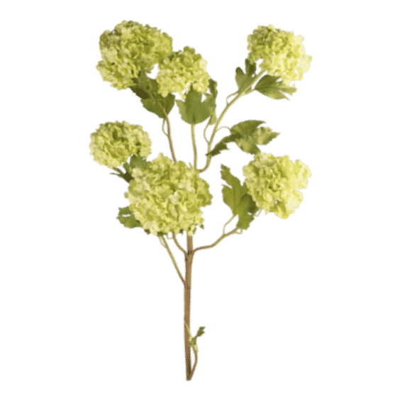 Faux Snowball Flower in Green - 43.5"