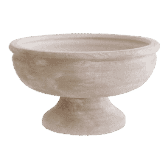 Earthy Mauve Ceramic Compote Bowl - 10.25" Wide