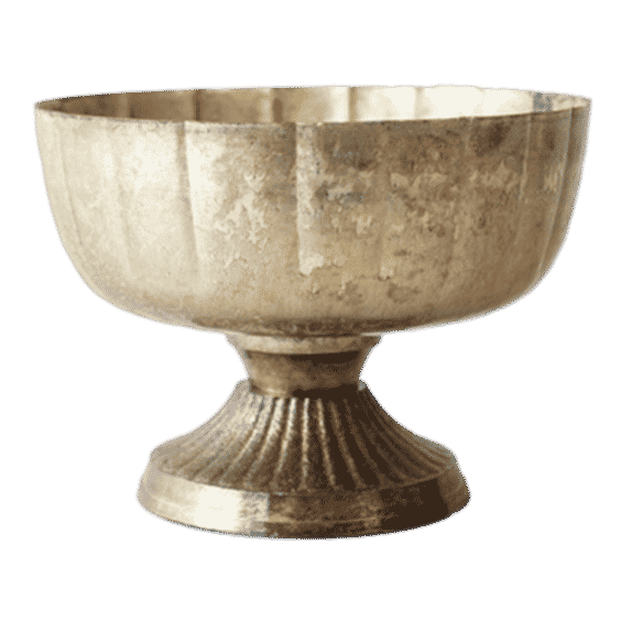 Gold Metal Compote Bowl - 8"