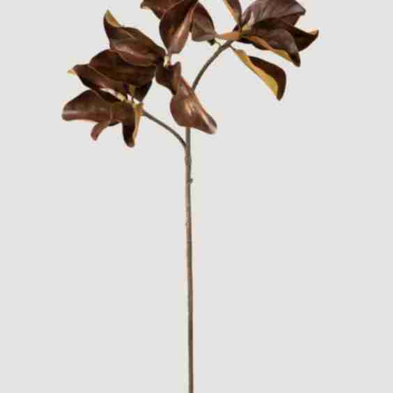 Fall Brown Artificial Magnolia Leaf Branch - 38.5"