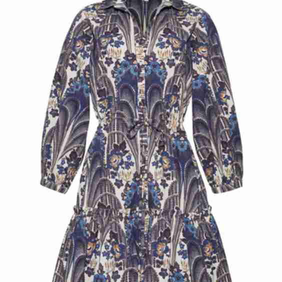 Robin Puff-Sleeve Floral Poplin Mini Dress