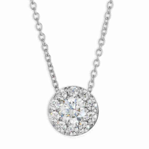 Fulfillment Round Diamond & White Gold Pendant