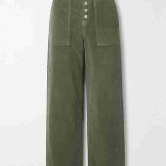 Crosbie Cotton-Corduroy Wid-Leg Pants