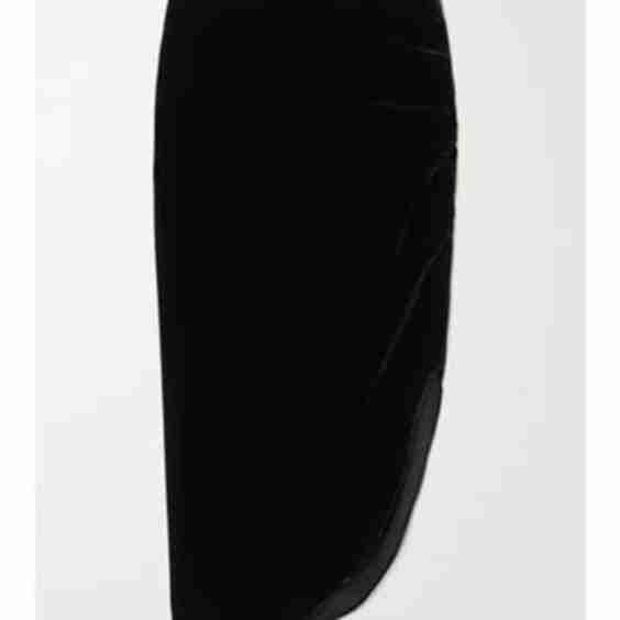 Herst Asymmetric Velvet Midi Skirt