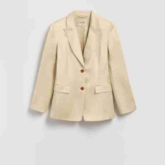 Linen Blend Satin Blazer