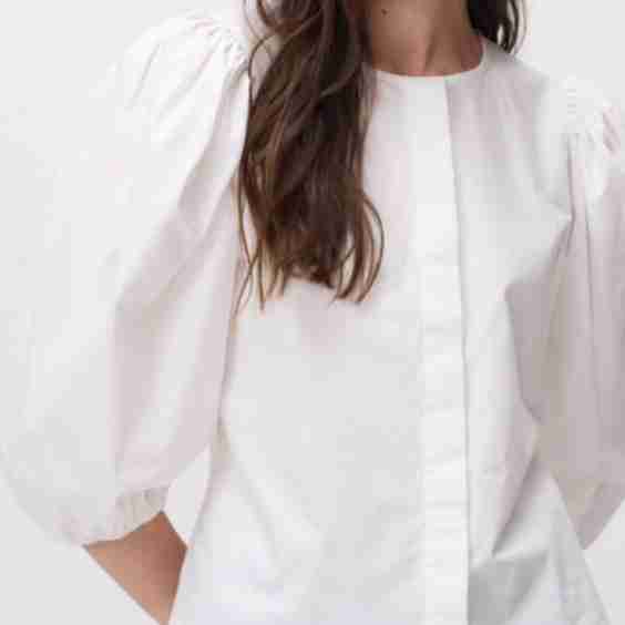 Cotton Shirt With Puff Sleeves