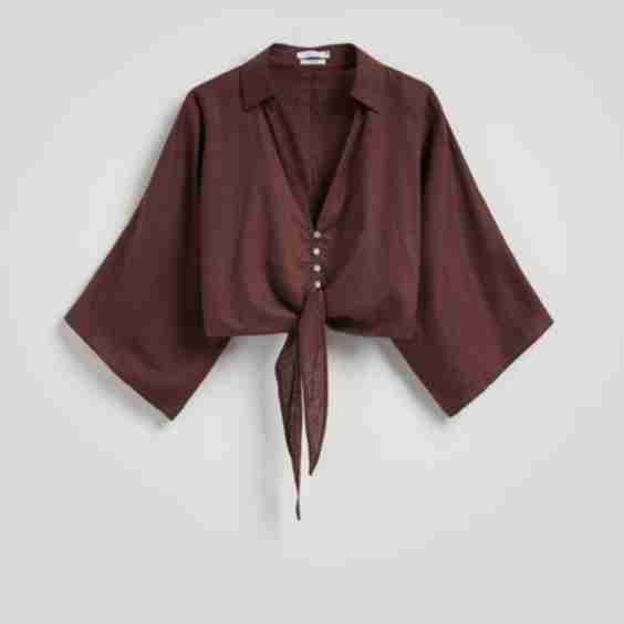 Linen Shirt with Knot