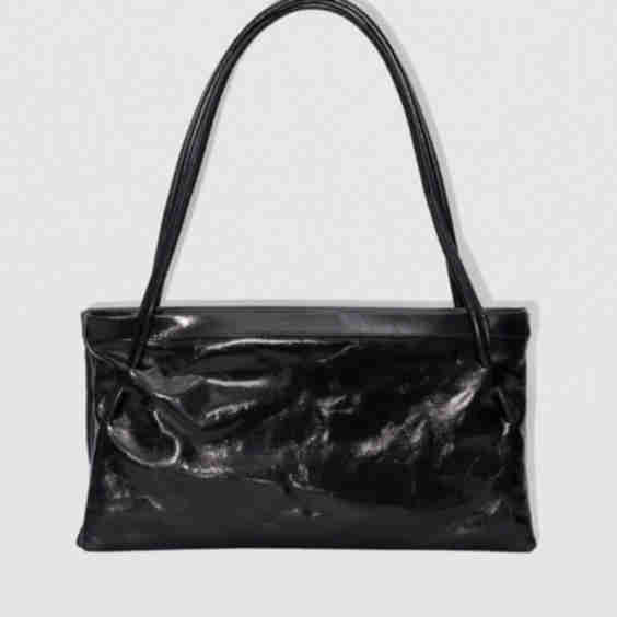 Hannah Creased Calf Leather Shoulder Bag