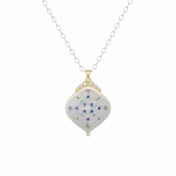 Two Tone Cosmos Pendant Necklace