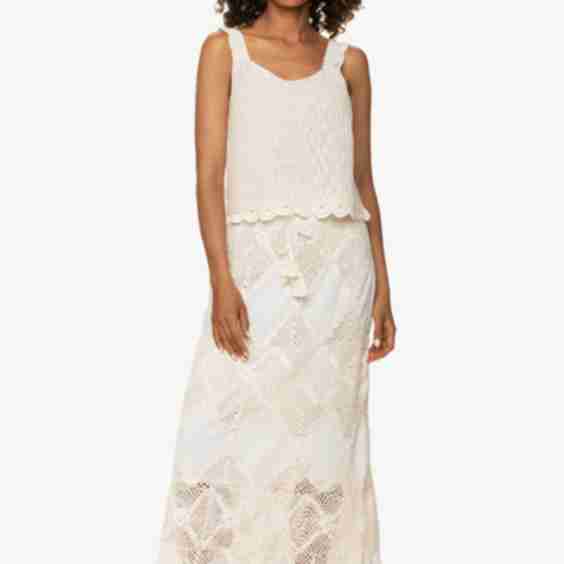 Scallop Crochet Maxi Skirt/Bandeau Dress