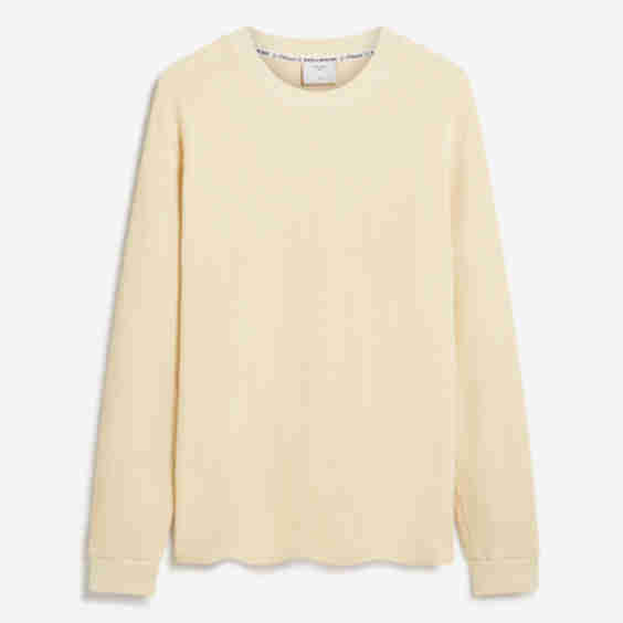 Long Sleeve Cotton Waffle T Shirt