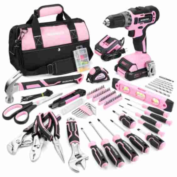 157 Pcs Household Tool Kit with 20V Cordless Lithium-ion Drill Driver