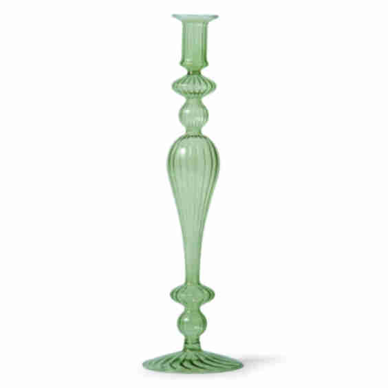 Glass Taper Candle Holder, 13.5"