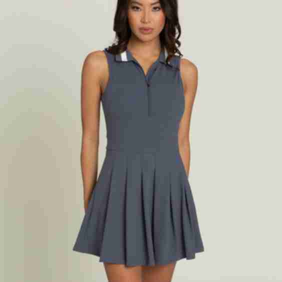 Pleated Lined Collar Tennis Dress