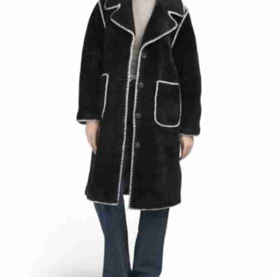 Whipstitch Faux Sherpa Jacket