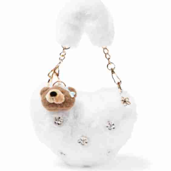 Embellished Faux Fur Shoulder Bag
